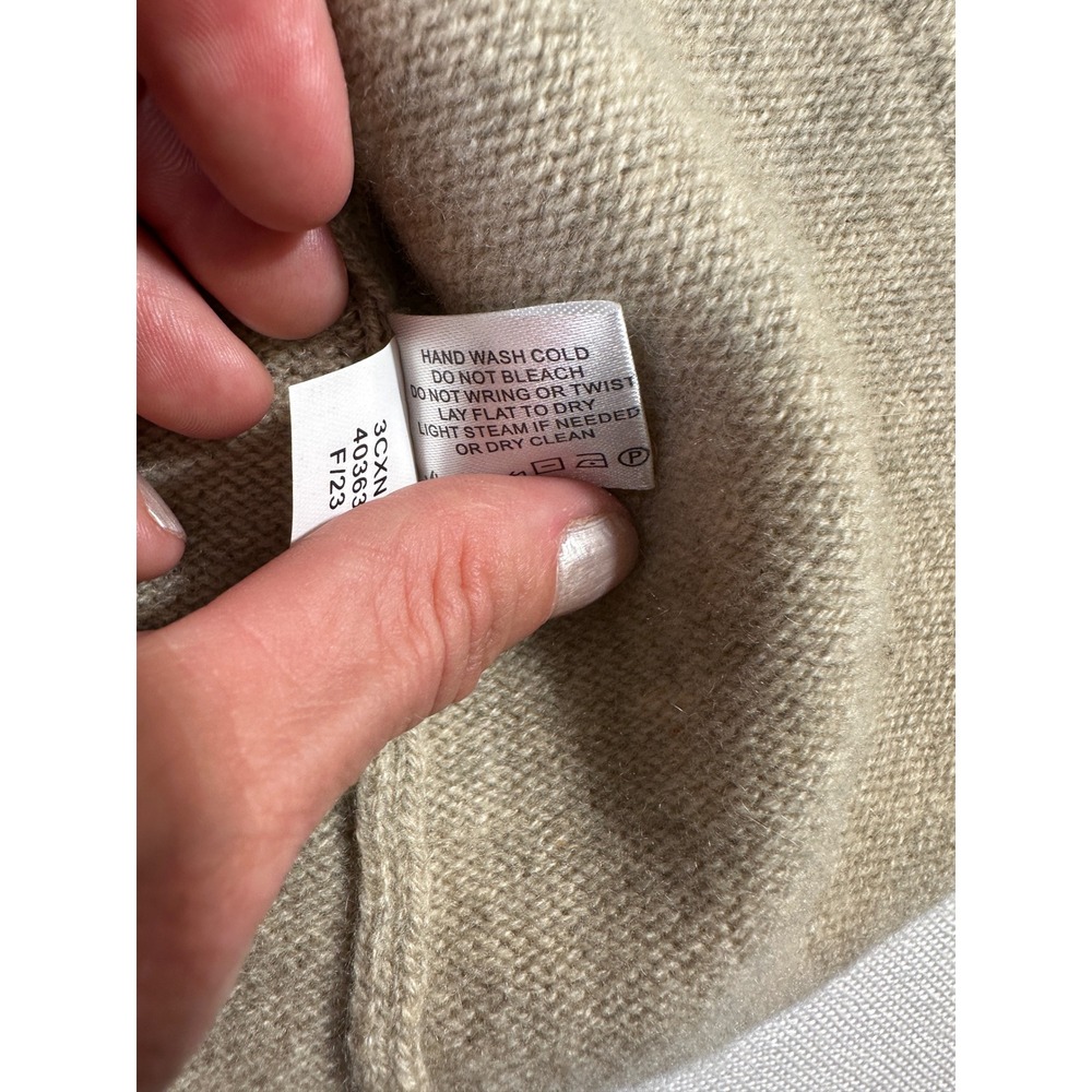 Orvis Womens 100% Cashmere Open Front Cardigan Sweater Oatmeal Beige Size M - Picture 6 of 8